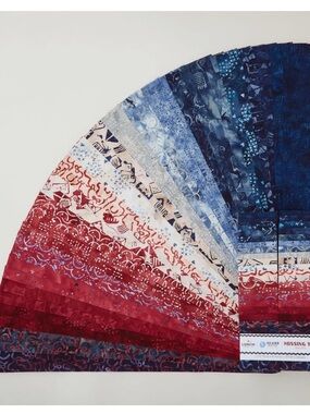Missing You cotton batik strip set /jelly roll by Island Batik